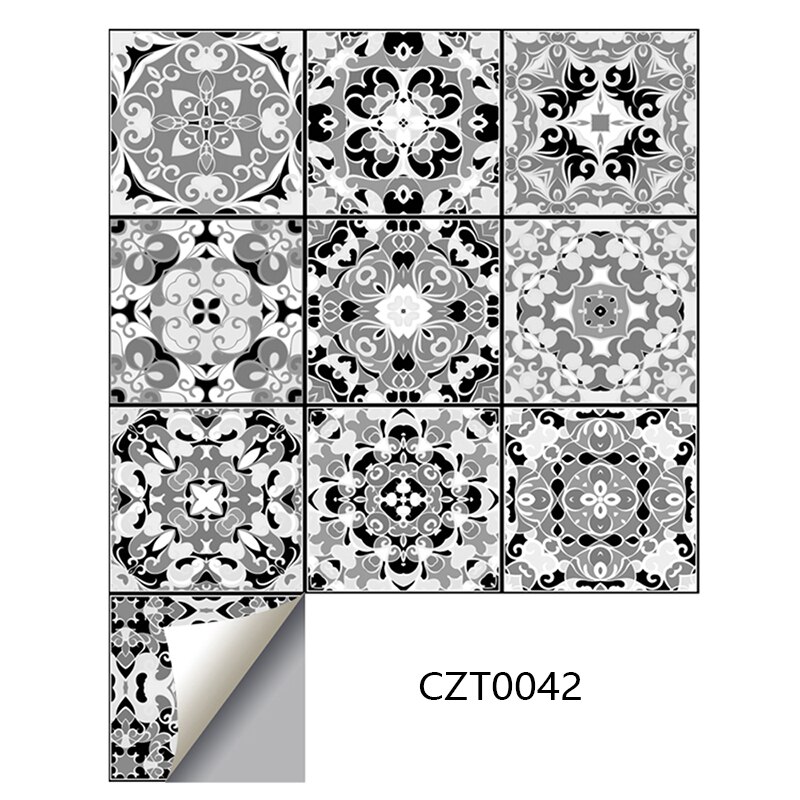 Olie-Proof Hittebestendige En Waterdichte Zelfklevende Tegel Stickers Badkamer Keuken Woonkamer Wanddecoratie 3D muursticker: pattern 12