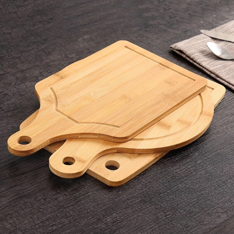 Tablero de corte de madera sólida para cocina, tablero de corte de cocina con mango, para comida, Pizza, pan, fruta, puede colgar