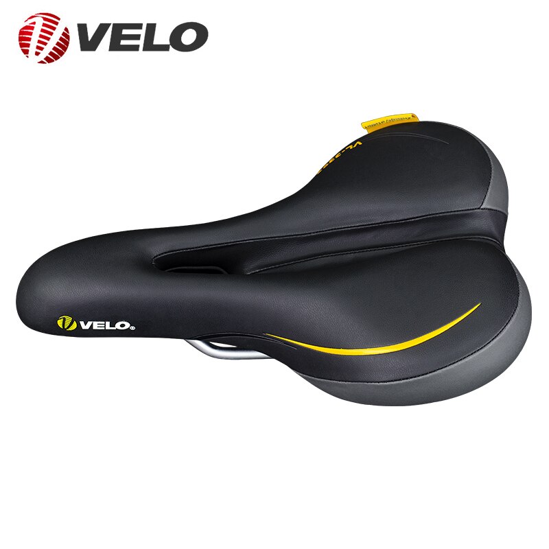 Velo-3205 Bicycle Saddle Pro Mtb Saddle Wide Comfort Soft Cushion Bike Seat Men Padded Saddle For Bike Pu Leather Bicycle Saddle