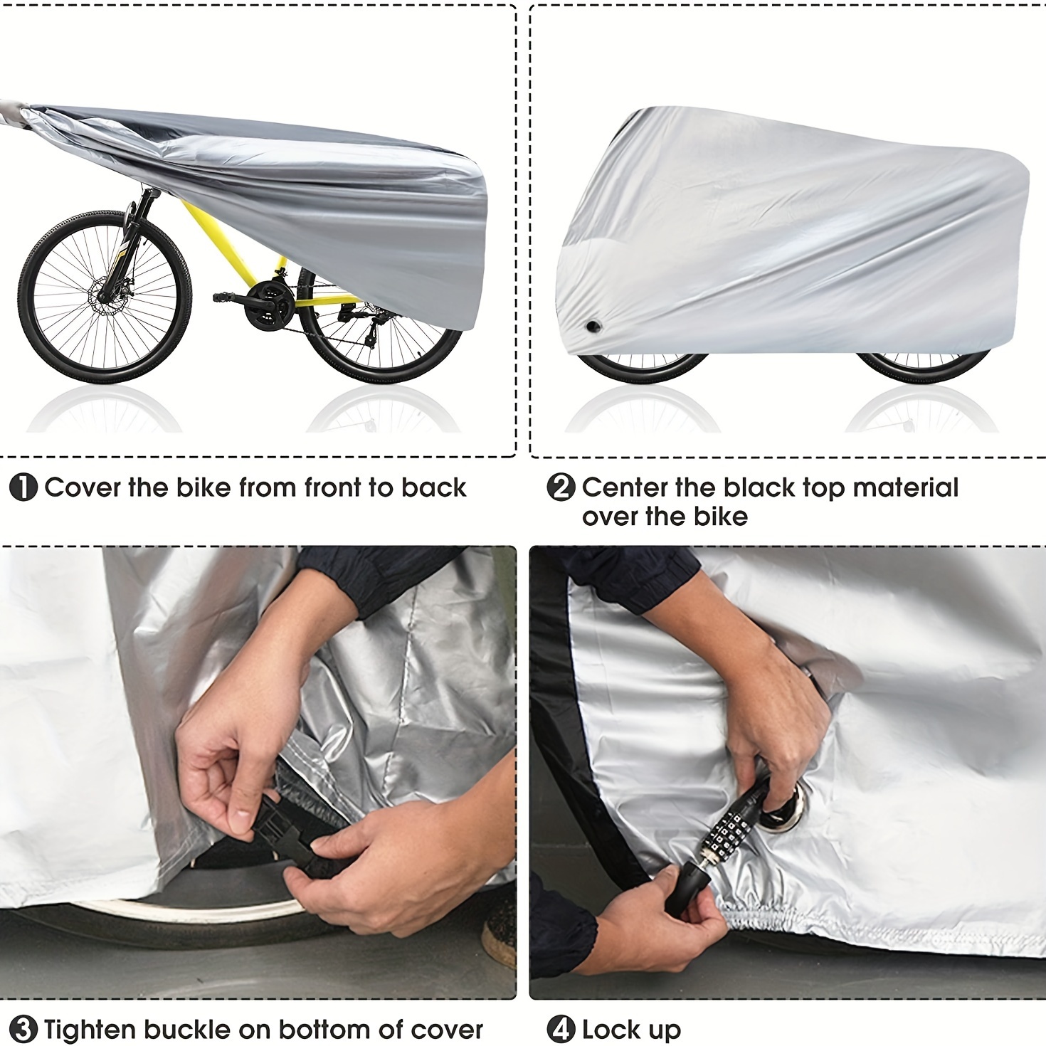 Vanntett elsykkeltrekk støvtett trekk for sykkel anti-uv beskyttelse sykkel utendørs regntrekk størrelse s-xl med låsehull