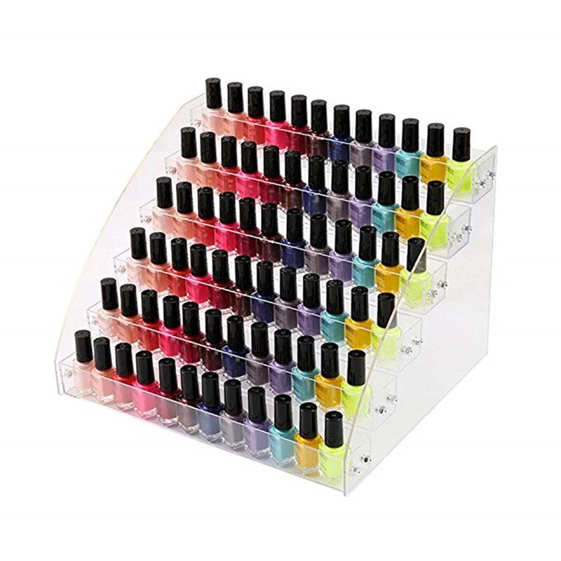 Acrylic Nail Polish Display Organizer Manicure Cosmetics Jewelry Display Stand Holder Clear Makeup Box WJ604