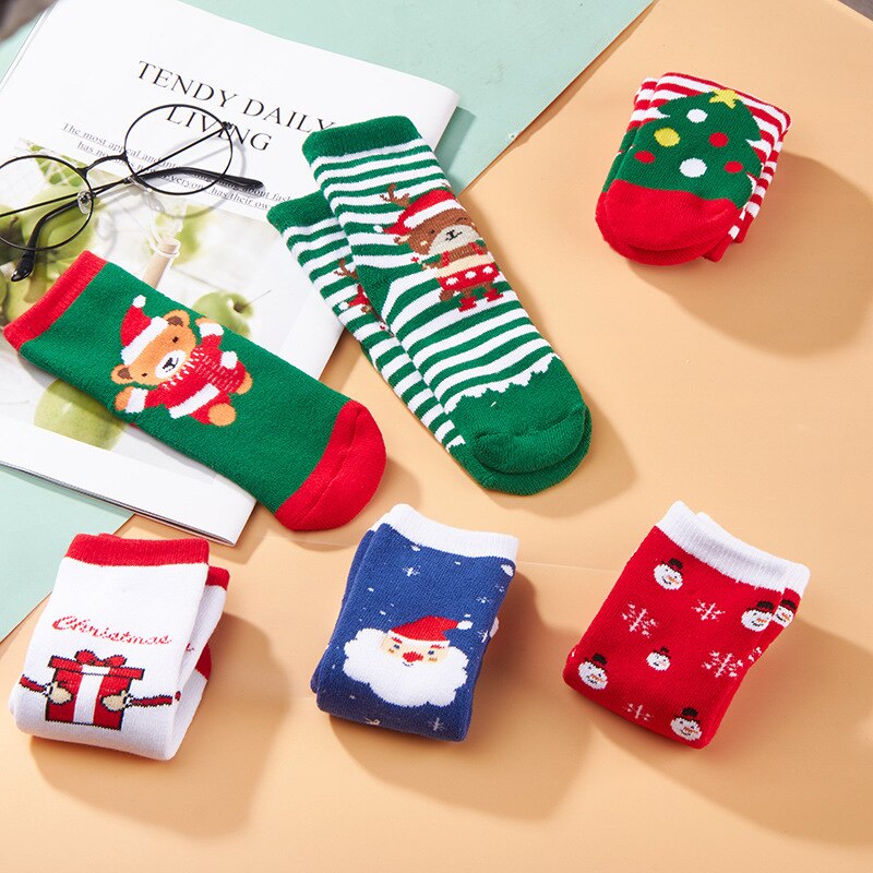 6 pz/set cotone inverno Sokken neonata ragazzi bambini calzini bambini spugna fiocco di neve alce babbo natale orso di natale regalo roba economica