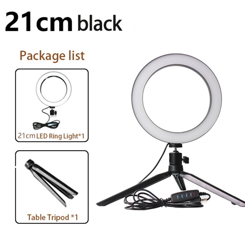 Dimbare Led Verlichting Fotografische Studio Selfie Ring Licht 3200K-5500K Met Camera Foto Met Usb Kabel En mini Statief