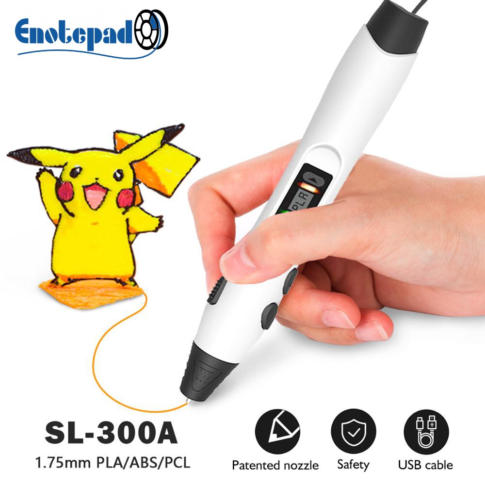 Enotepad-Galaxy SL-300A 3Dprinting Pen Ondersteuning 1.75Mm Pla/Pcl Filament Diy Tekening Potlood 1-8 digitale Geëxtrudeerd Support5V 2A