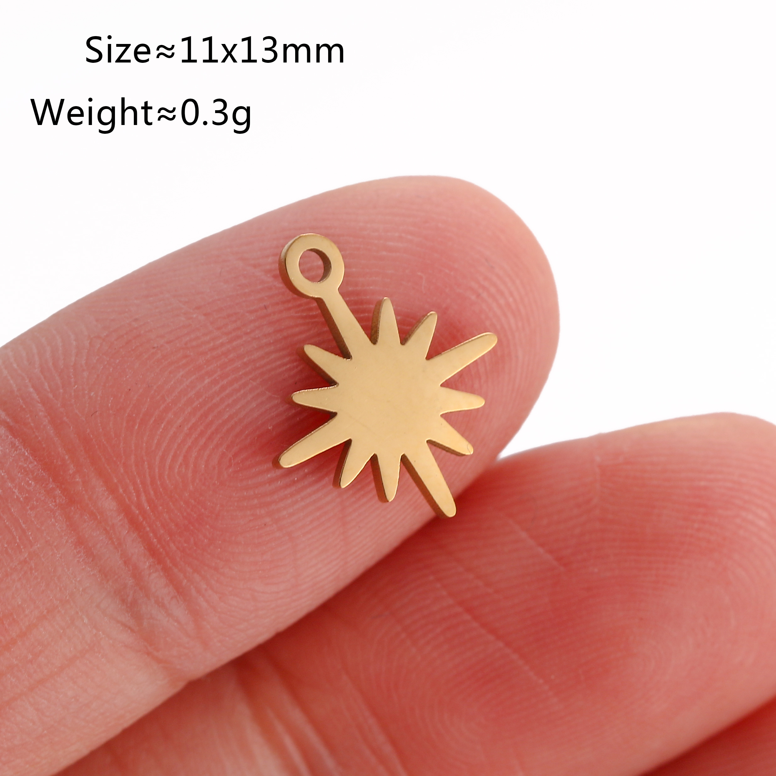 Lote de 5 unidades de Mini dijes de estrella Celestial, colgante de pentagrama/estral/Meteor/luna de acero inoxidable DIY para pendientes, pulseras, fabricación de joyas: Pistola negra plateada