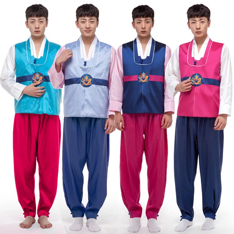 Sør-korea og nord-korea menns tradisjonelle koreanske kostymer årlig ytelse slitasje