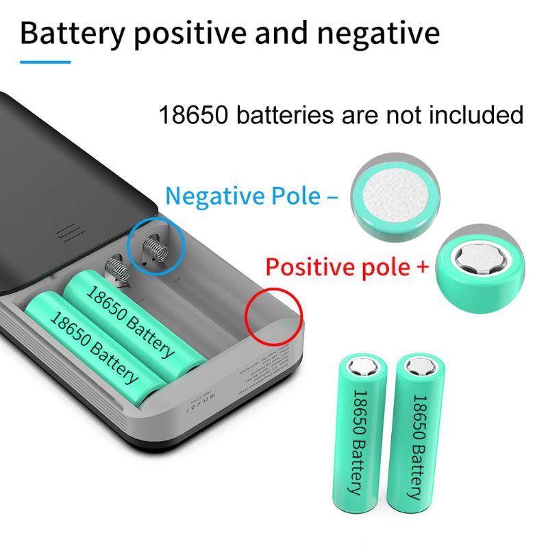 4x 18650 Batterie DIY Qi Drahtlose Ladegerät USB Typ C PD Schnelle Ladung Energie Bank Kasten Hülse fallen für Handy, Mobiltelefon telefon Tablette PC