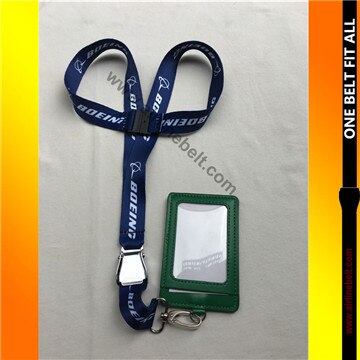 Blauw Boeing seat belt vliegtuig gesp lanyard met ID case houder voor pilot flight crew airman luchtvaart kantoor persoonlijkheid: green