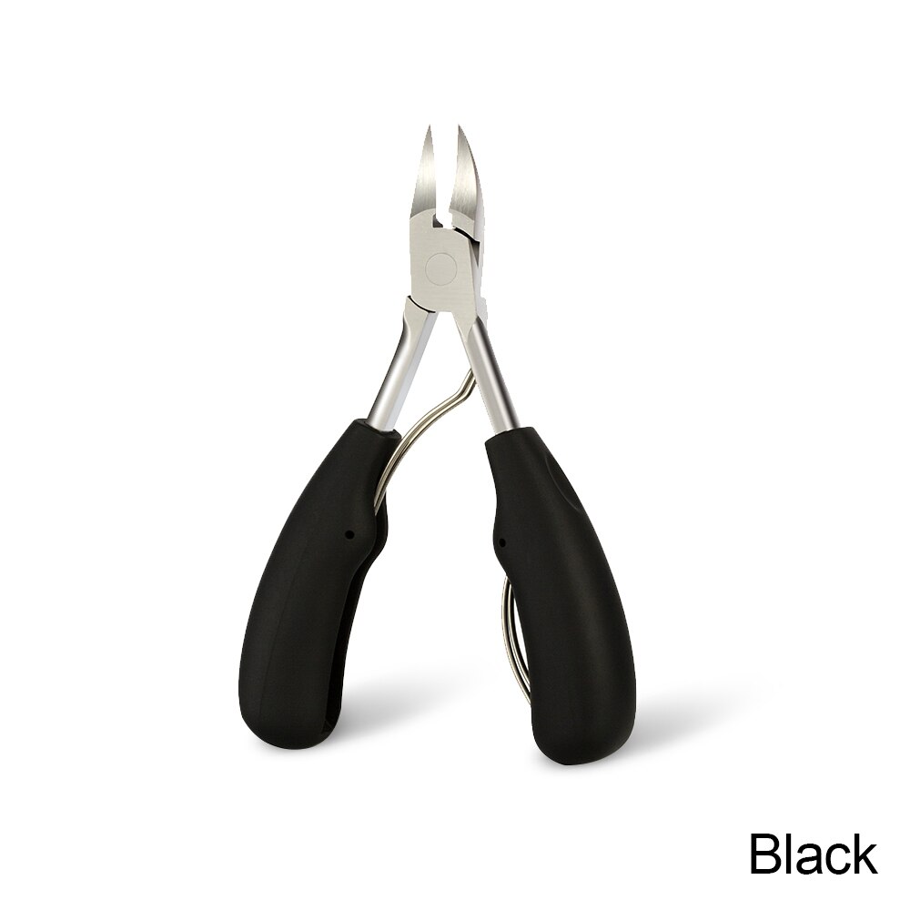 Toe Nail Clippers Nail Correction Thick Nails Ingrown Toenails Nippers Cutters Dead Skin Dirt Remover Pedicure Care Tool: black-a