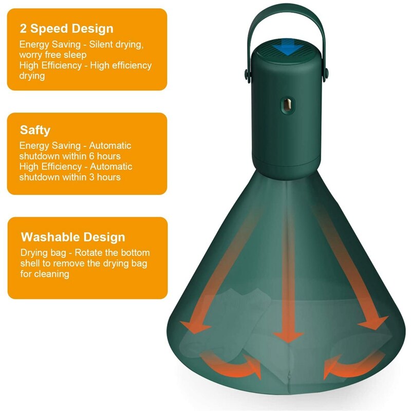 Top Verkoop Draagbare Wasdroger Mini Intrekbare Droger Met 2 Werkingsmodi Automatische Timer Shutdown Voor Altijd En Overal