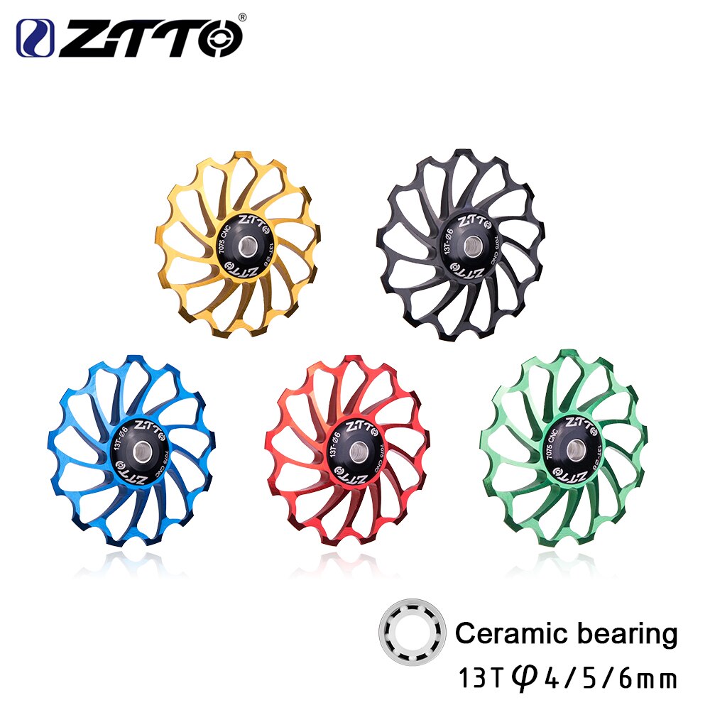 Ztto 12t 13t mtb sykkel bakgirer smal bred jockey hjul rulle keramisk trinse cnc landeveissykkel guide 4mm 5mm 6mm