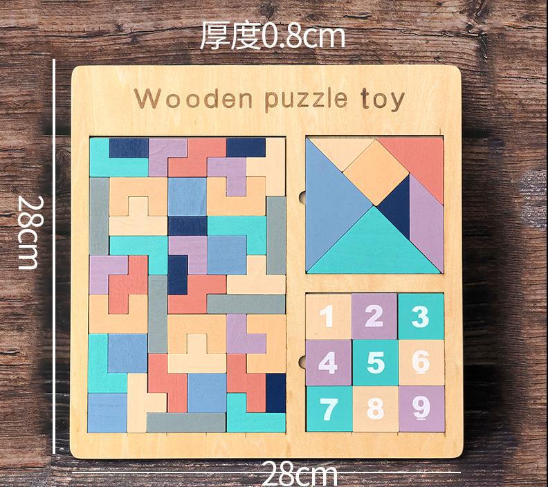 Ant wooden blocks puzzle game Diy Educational baby toys 13-24 months woden toys educativos learning resources toys for children