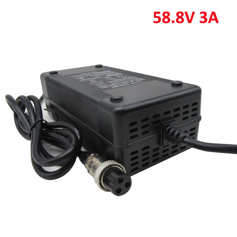 58.8V3A charger 58.8v 3A electric bike lithium battery charger for 48V 52V 14S li ion battery pack GX16 Connector