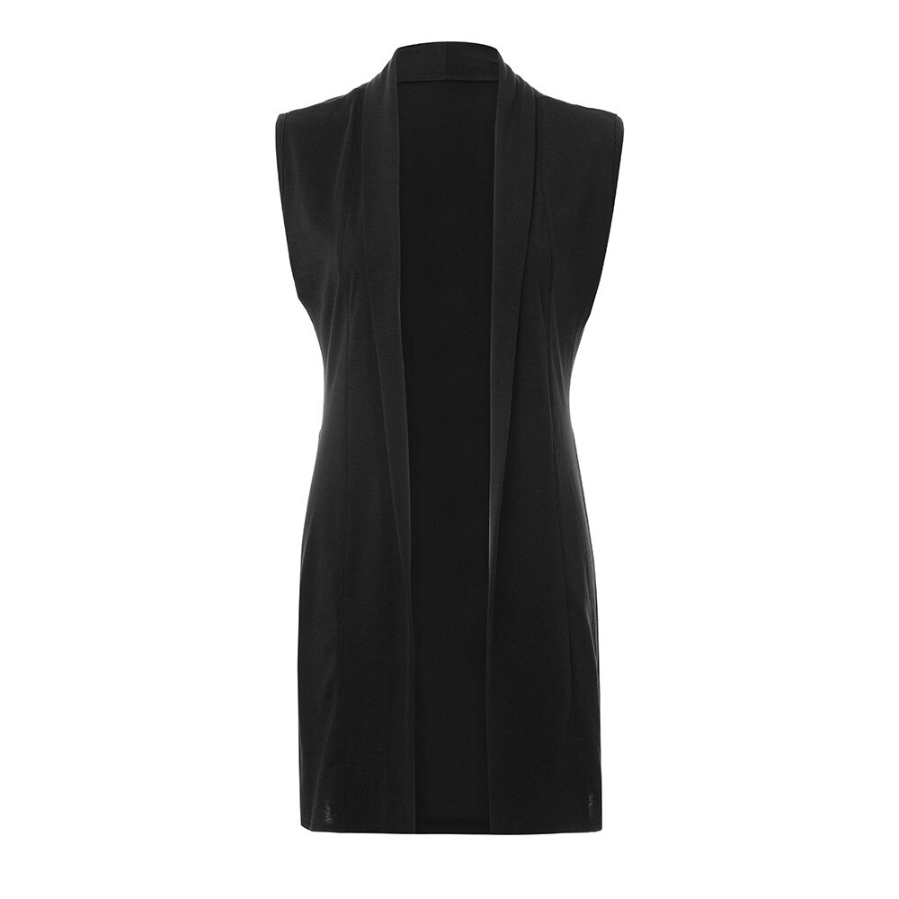 Sagace kevät kesä nainen villi yksivärinen pitkä neuletakki v-pääntie hihaton neuletakki liivi hihaton takki  a30107: M