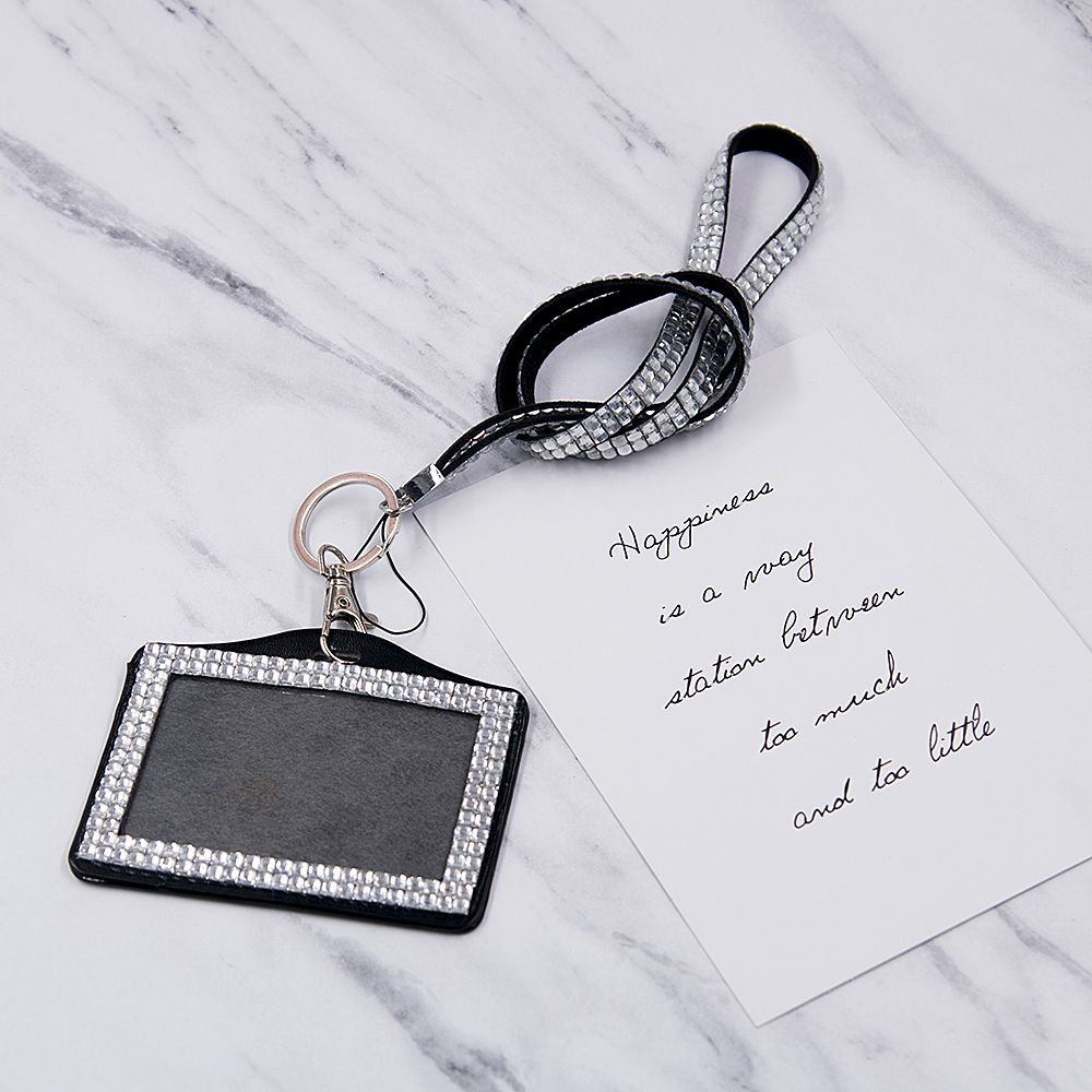 1pc Kawaii Card Holder Neck Strap with Lanyard Badge Holder Staff ID Card Bus ID Holder Card Retractable Badge Holder Stationary: white