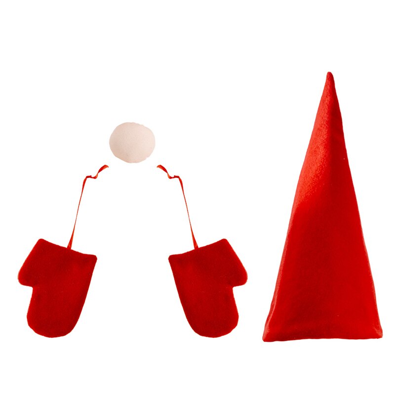 Large Artificial Red Flower Heads Christmas Tree Toppers Star Home Wedding Decoration DIY Flower Christmas Tree Year Decor: Hat nose gloves