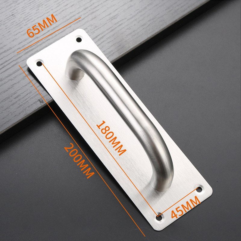 Pull Push Door Plate Handle Stainless Steel Heavy Duty Barn Door Pull for Shed Commercial Fire Door Mounting Accessories: Silver Brush