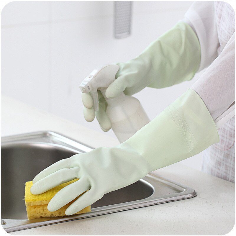 1Pair Emulsion Housework Clean Washing Laundry Gloves Scrubbing Gloves Kitchen DIY Healthy Non-stick Portable Waterproof