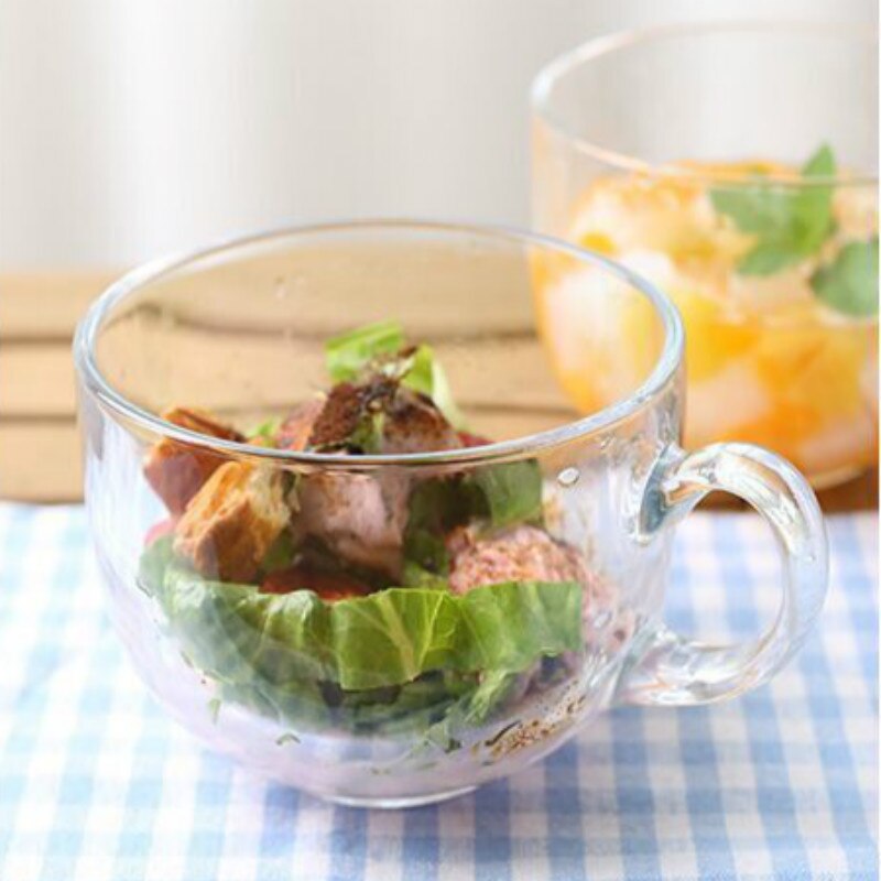 Glass Milk Tea Cup 480ml Large Breakfast Milk Cup Coffee Cup