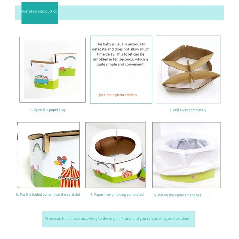 Enfants Portable pliant siège de pot garçons filles bébé voyage toilette formation infantile d'urgence pot avec des sacs de remplacement