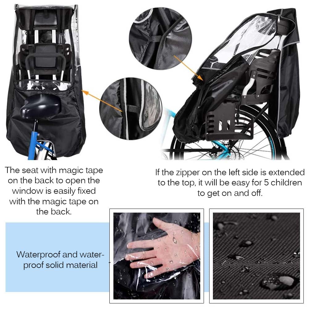 Bicycle Child Seat Rain Cover Bicycle Bike Cover Waterproof Snow Cover Rain UV Dust Protector For Scooter Waterproof Cover