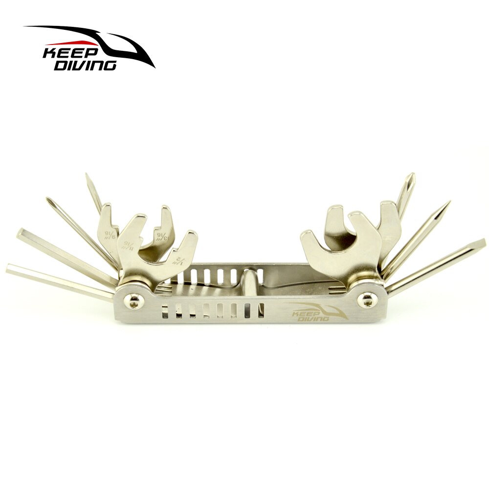 KEEP DIVING 13 In 1 304 Stainless Steel Diving Tool Set Save a Dive Kit Wrench Screwdriver Multi Tool for Repairing & Adjusting