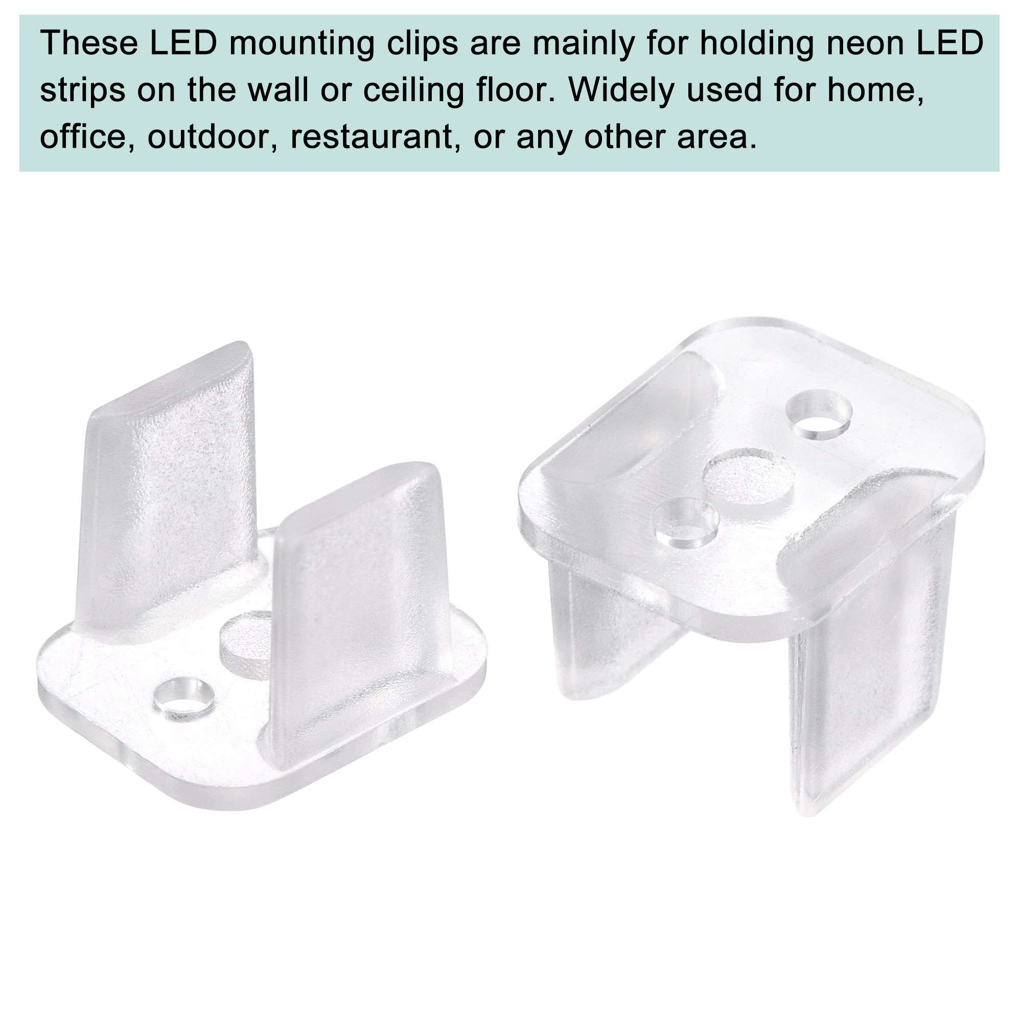 Uxcell 150pcs LED Neon Mounting Clips Fixing Clamps Holder for 8mm Neon LED Strip