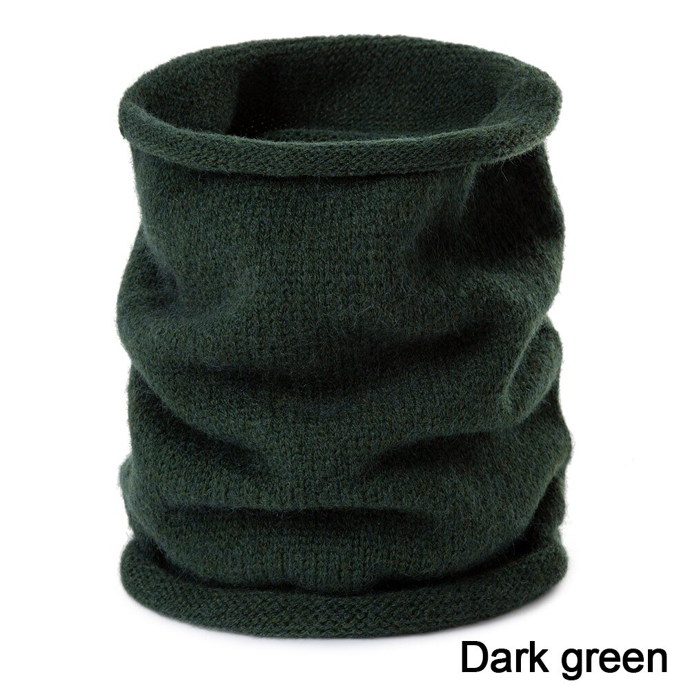 REAKIDS Inverno Sciarpa Del Bambino Per Le Ragazze E Ragazzi Carino Addensare Caldo O Anello Delle Donne Del Collare di Colore Solido del Cotone Lavorato A Maglia Sciarpa per L'uomo: dark green