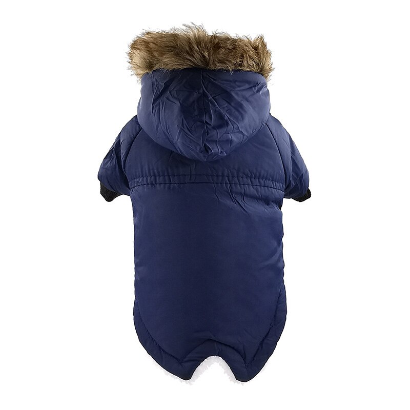 Winter Dog Clothing Coat Puppy Padded Jacket Cotton-padded Jacket Warm Two-leg Cotton Jacket Puppy Clothes For Small Medium Dog: Blue / 2XL