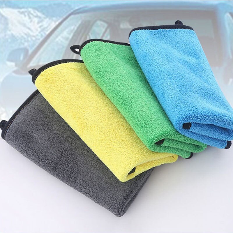 Høj tæthed bil håndklæde koral fleece dobbeltsidet bil håndklæde absorberende rengøringshåndklæde