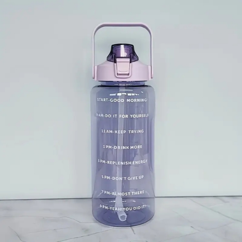 Butelka na wodę 1L bez BPA] 1 szt. Butelka na wodę PPSU z oznaczeniem czasu, słomką i uchwytem - Duża pojemność, dzbanek na wodę bez BPA