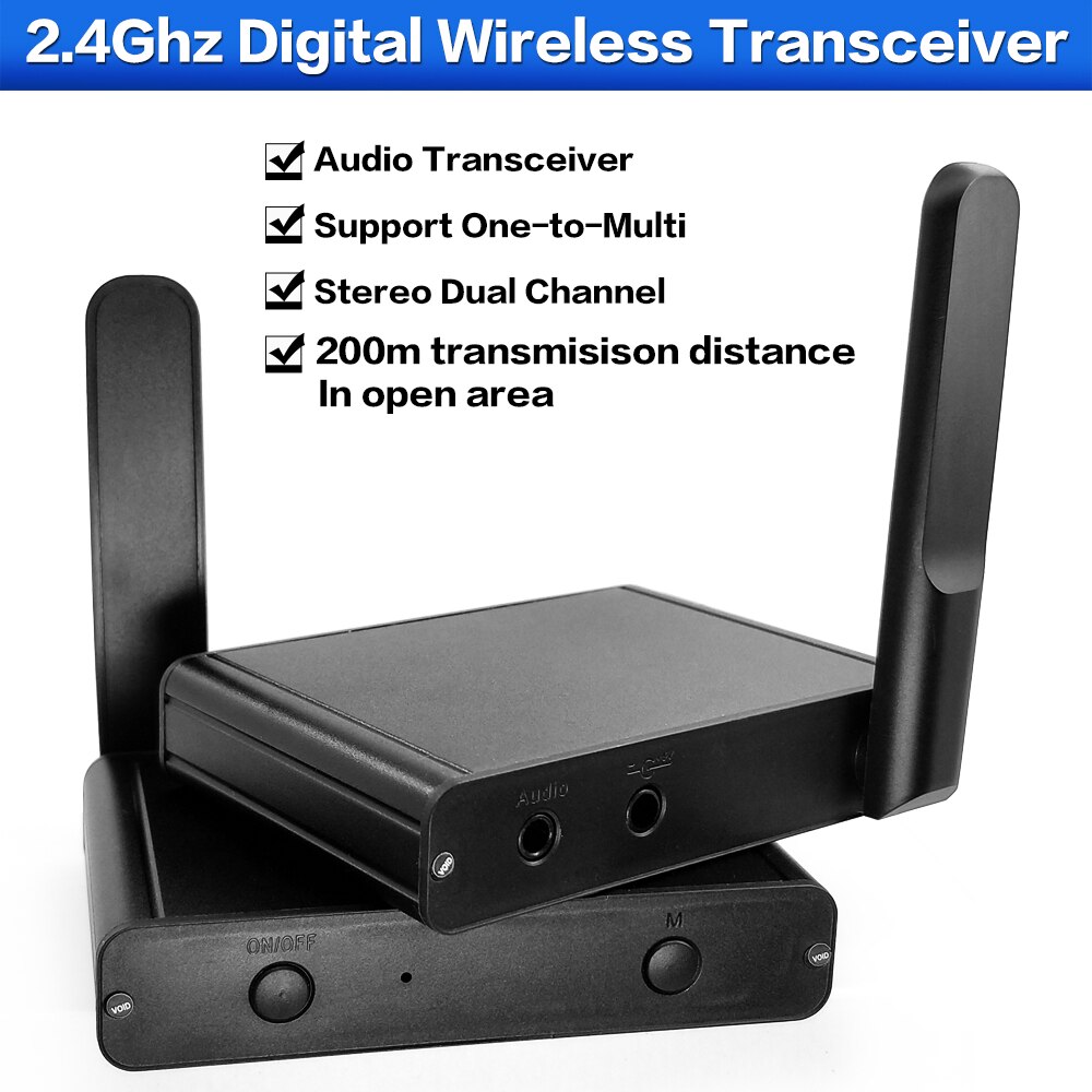 2.4Ghz Hifi Digitale Draadloze Audio Zender Ontvanger 200M Wireless Music Sound Adapter Met 3.5 Mm Audio Kabel Voor ipad