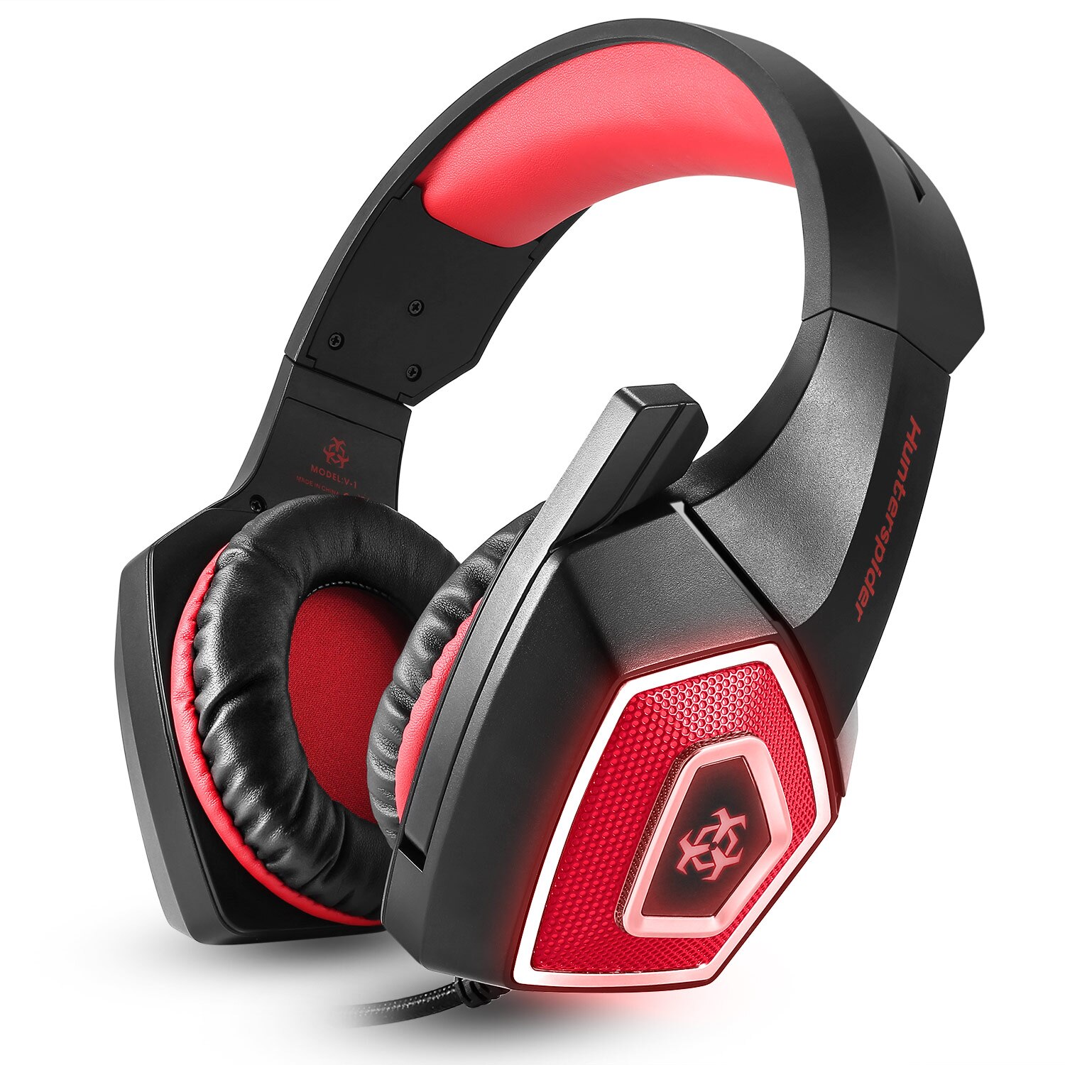 Elk 3.5mm v1 stereo bas hoofdtelefoons video game surround gaming headset voor  ps4 xbox one pc laptop met microfoon led oordopjes: Rood