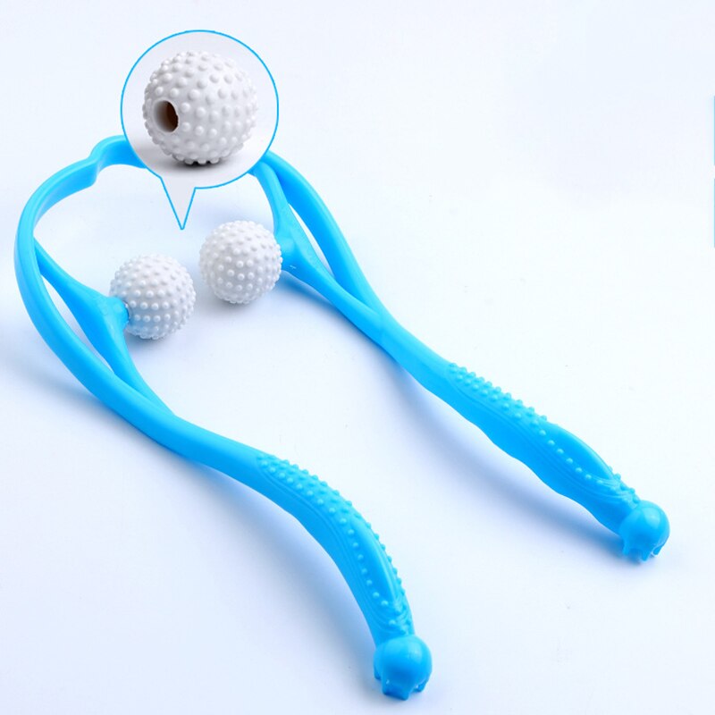 Herramienta de masaje para cuello, rodillo de mano para aliviar la presión, masajeador para cuello y hombros, punto de disparo Dual