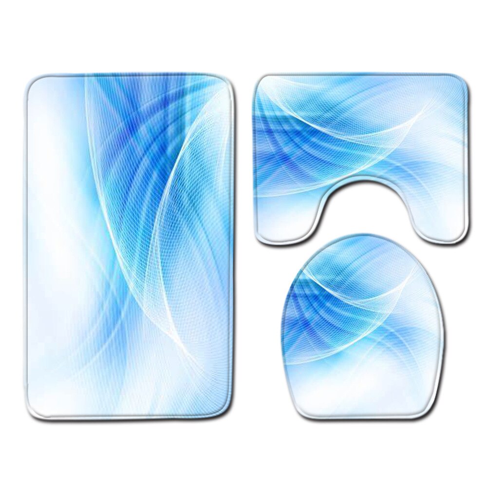 Moderne lijn toilet vloermat 3-- delig badkamer 3- -delig tapijt deurmat badmat badmat badmat: Pj19825-a019