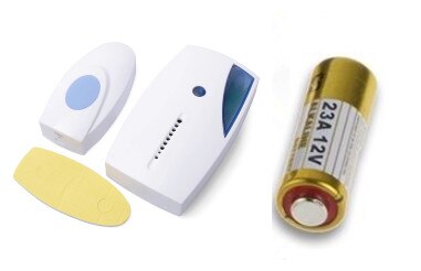 Timbre inalámbrico para puerta de casa, timbre de bienvenida inteligente con 36 canciones, resistente al agua, botón blanco: with battery