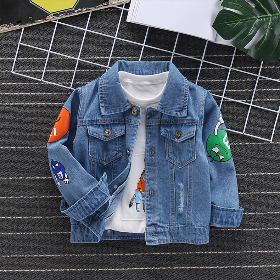 Kinder Denim Jacken für Mädchen Baby Mäntel Herbst Frühling Baby Mädchen Brief Bestickte Denim Jacke baby mädchen tops kinder jeans