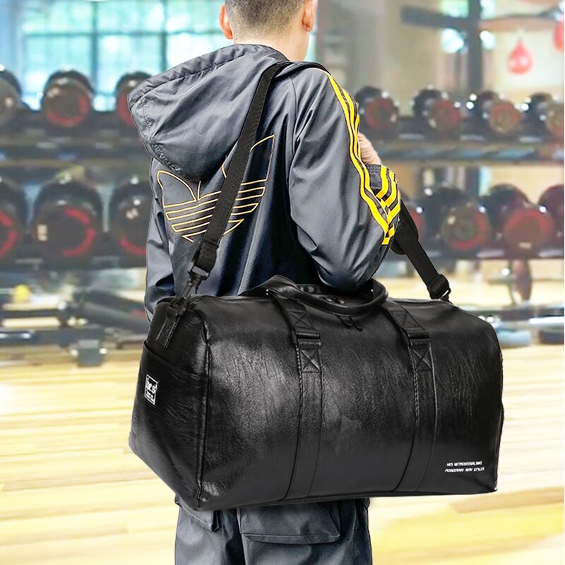 Sport fitness tassen voor dames sporttas pu zachte handtas mannen en vrouwen trainingstas multifunctionele reistas schouderbagage