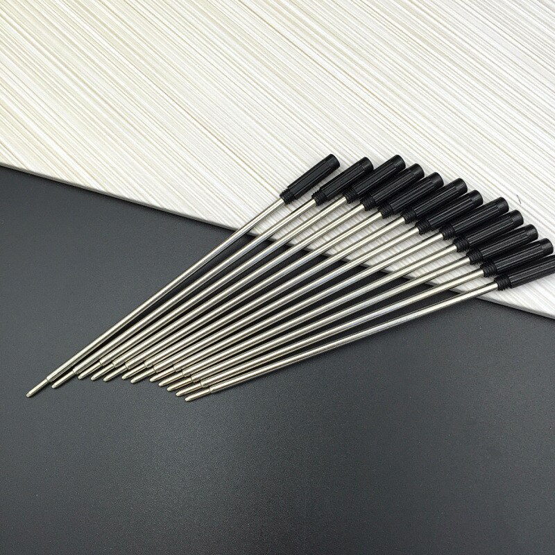 10 Pcs Premium Metal Ballpoint pen refills,DIY Black/Blue Ink Replacement Writing Pen Refill School Office Supplies