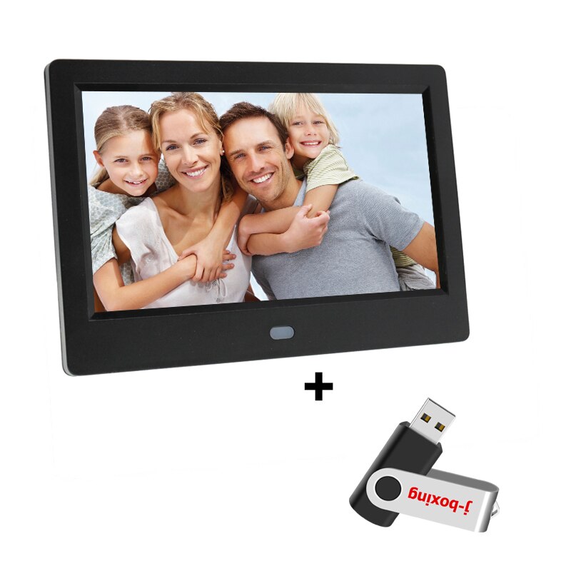 7Inch Digitale Fotolijst Lcd-scherm, 1024P Video, Muziek, Foto, Auto Draaien, diashow, Auto Draaien, Diashow, Afstandsbediening: Black / uk plug