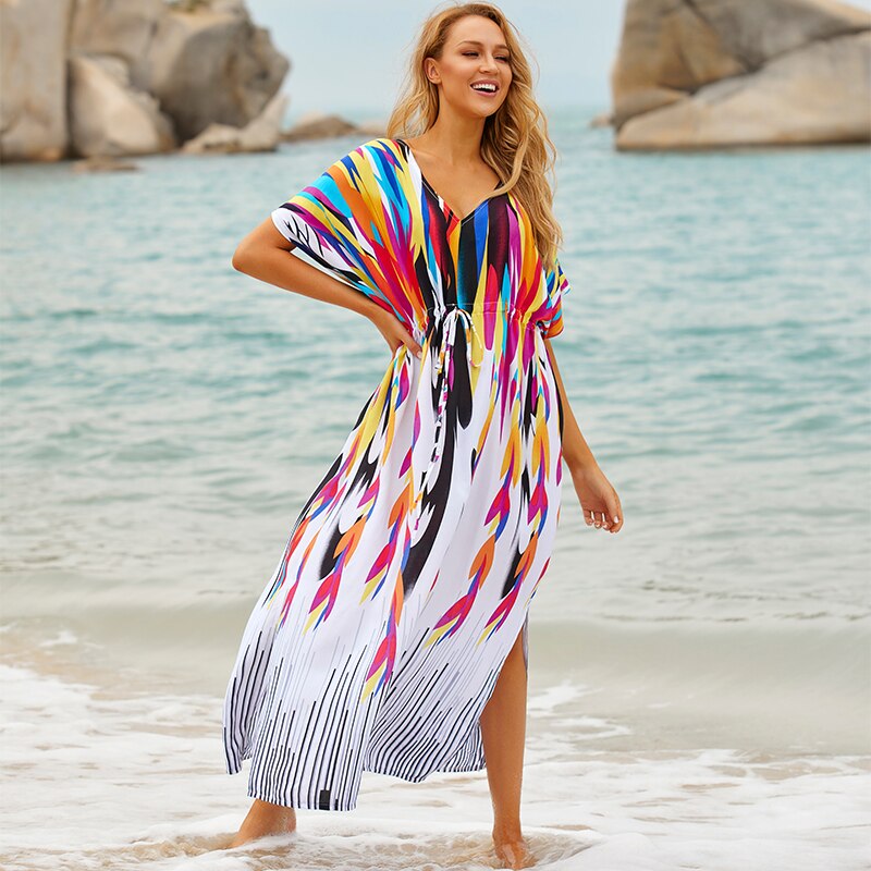 Cotton Beach Cover up Kaftans Sarong Bathing Suit Cover ups Beach Pareos Swimsuit Cover up Womens Swim Wear Beach Tunic #Q641