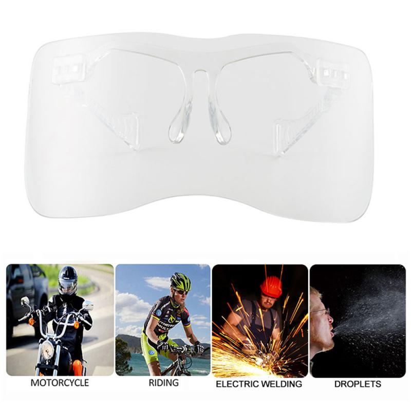 Anti UV Visor Wrap Shield Large Mirror Sun Glasses Half Face Shield Cover Sunscreen Guard Protector Outdoor Cycling Sunglasses