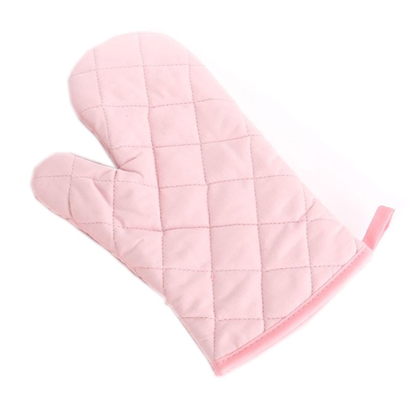 Ovenwanten met hoge temperatuur, katoenen isolatie, dikke 1pc keukenbenodigdheden, magnetron handschoenen, effen: Roze