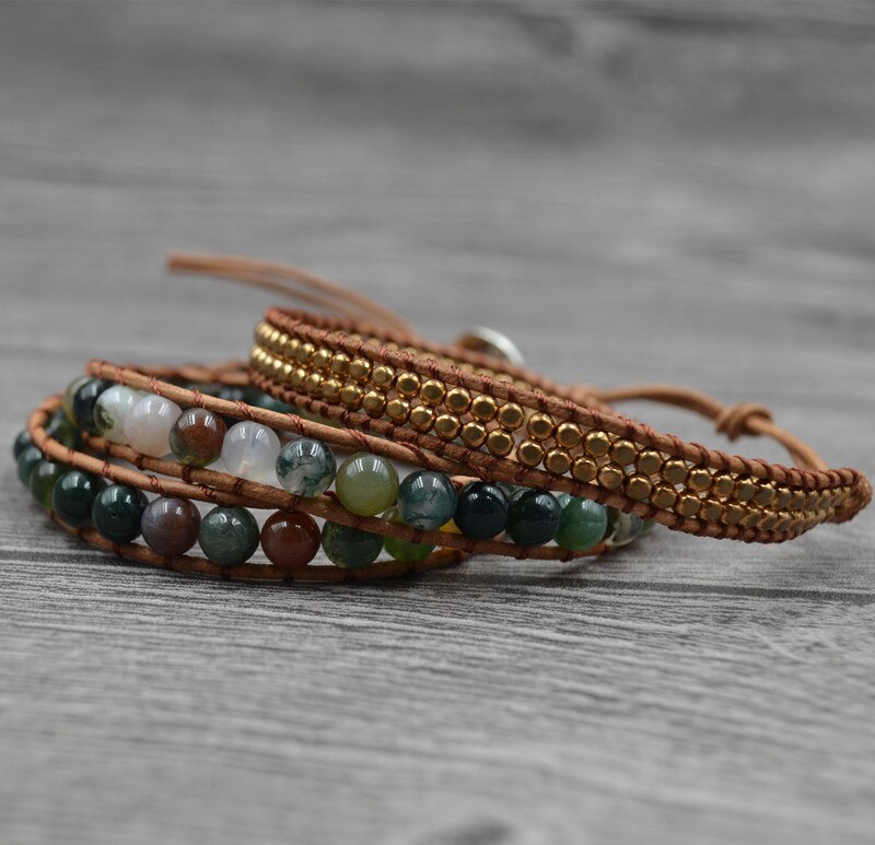 and America to restore ancient ways multilayer India stone beads manual female bracelet copper bead beaded bracelet