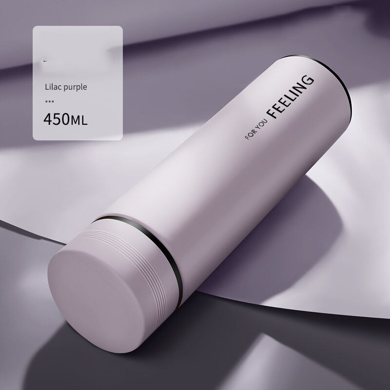 Termo portátil de acero inoxidable para hombres y mujeres, botella de agua del té de gran capacidad con pantalla inteligente y temperatura, 304: Purple