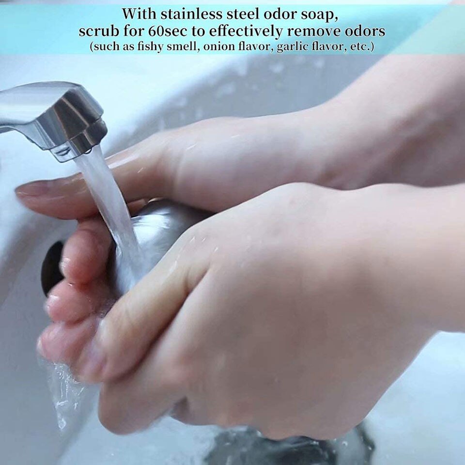 304 Stainless Steel 2 in 1Onion Holder Odor Meat Remover Slicer Cutter Chopper Onion Peeler Wash Stone