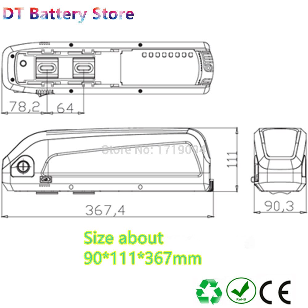 56 60 65 pcs 18650 cells Ebike Battery Box Solution Hailong 1-2 Hailong 2 Big Hailong Battery Case 36V 48V 52V Battery Box