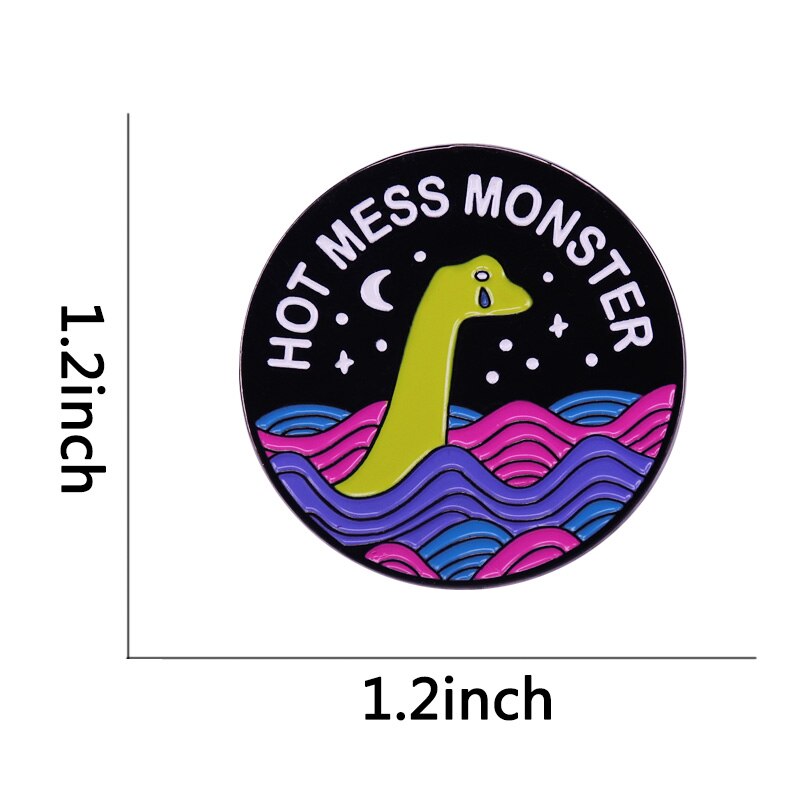 Die Lochness Monster pin Heißer Chaos Monsters revers brosche quirky Halloween goth festival schmuck