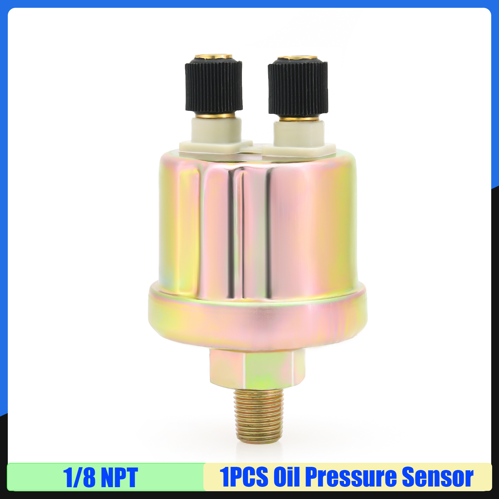 Digital 3 in 1 52mm -vägs vattentemperaturmätare + varvräknare + oljetrycksmätare med larm, rött ljus för bil och båt 12v 24v anpassad: Guld-