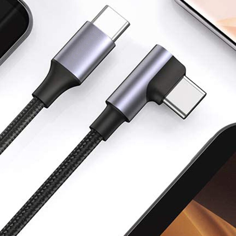 Usb-c-zu-usb-c-kabel, rechtwinklig , 100w -polig, schnellladekabel typ  c 90 , strom- und datenkabel für ipad und samsung